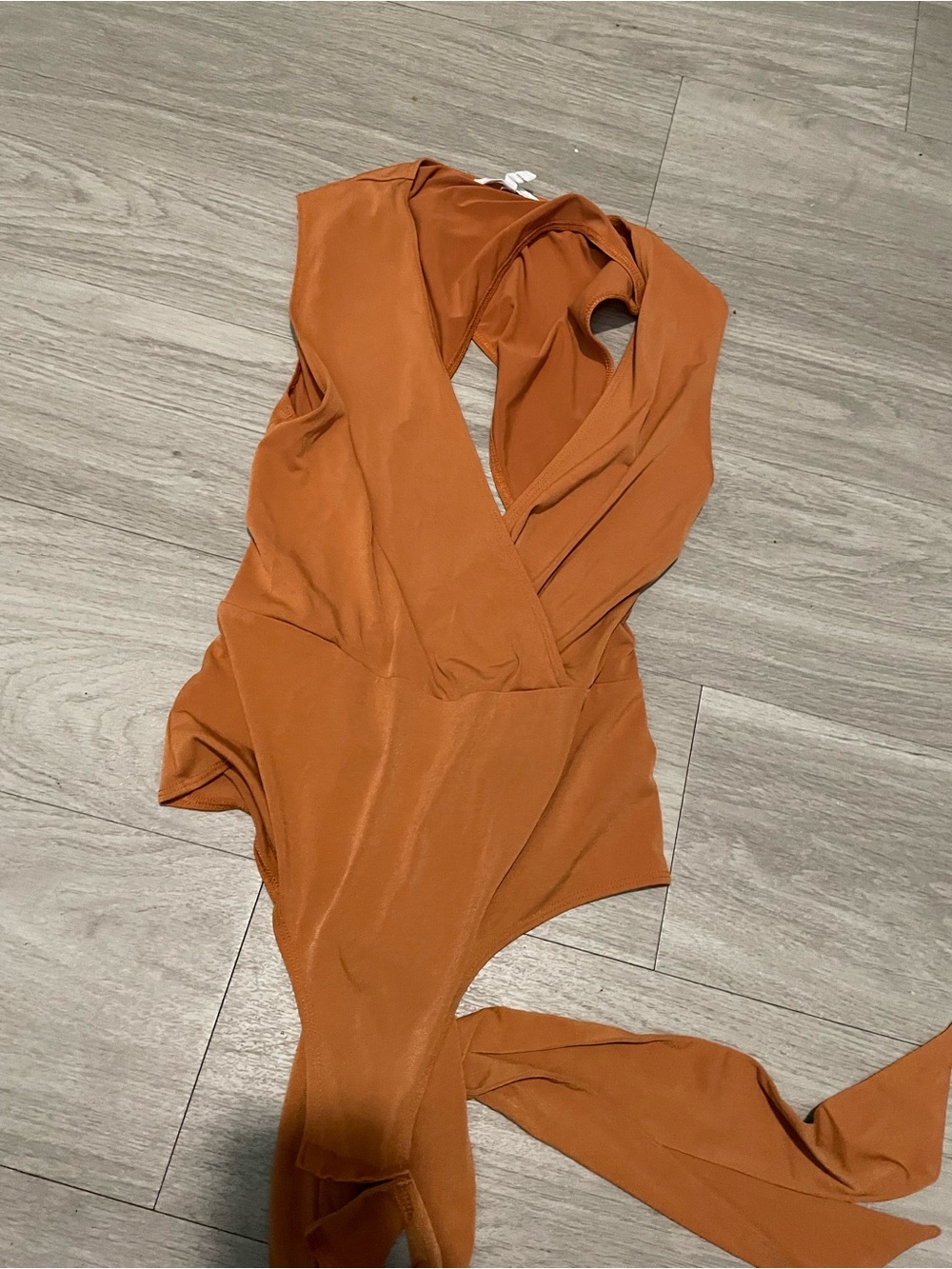 BCBGeneration Rust Wrap-Front Bodysuit